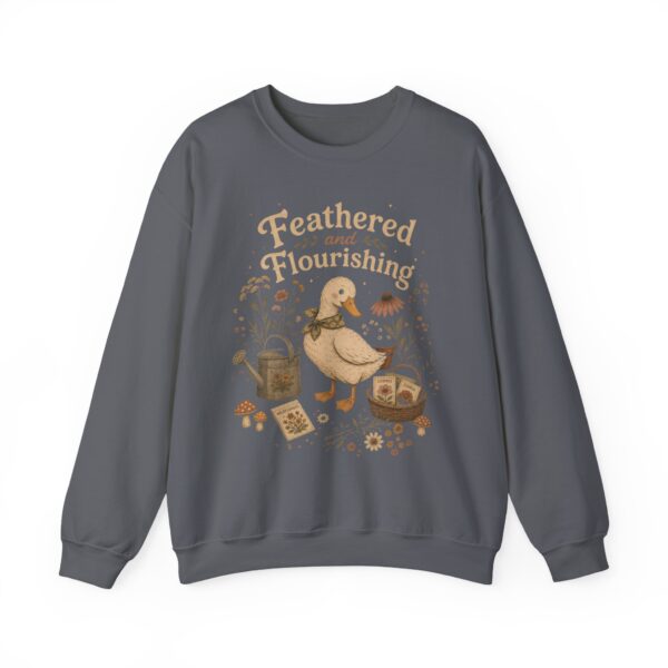 Duck Gardening Sweatshirt — "Feathered and Flourishing" Cozy Crewneck