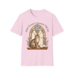 Cat Prayer T-Shirt — "Jesus Knows I Needed This Cat" Vintage Stained-Glass Design