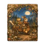 Woodland Night Friends Sherpa Fleece Blanket