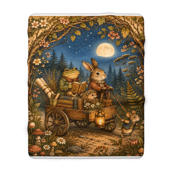 Woodland Night Friends Sherpa Fleece Blanket