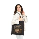 Mystic Moth Cotton Tote – Vintage Botanical Moonlit Art Bag