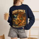 Deep Space Soup Counter Crewneck Sweatshirt — Retro Sci‑Fi Diner Graphic ("Serving Comfort in Cold Orbits")