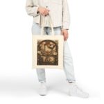 Vintage Botanical Moth Tote Bag — Natural History Illustration Canvas Tote