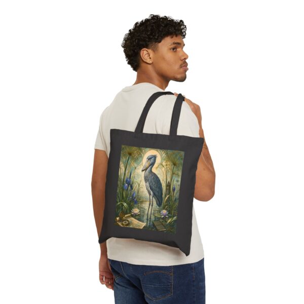 Heron Marsh Canvas Tote Bag — Vintage Art Nouveau Botanical Market & Beach Tote