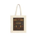 Railway Vintage Sign Tote Bag — Retro Train Station Canvas Tote antique train station signage, with bold directional typography, weathered enamel textures, and classic rail-era layou