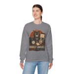 Cat Office Sweatshirt — "Barely Awake, Running the Office" Cozy Crewneck