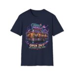 Midnight Nebula Diner T-Shirt — 'Open 24/7 in Every Time Zone' Retro Space Diner Tee