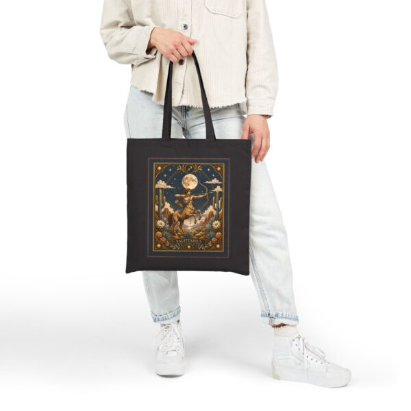Moonlit Desert Cowboy Tote — Vintage Western Moonlight Canvas Bag