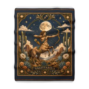 Sagittarius Sherpa Fleece Blanket — Astrological Centaur Zodiac Throw