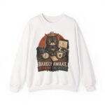 Cat Office Sweatshirt — "Barely Awake, Running the Office" Cozy Crewneck
