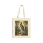 Heron Marsh Canvas Tote Bag — Vintage Art Nouveau Botanical Market & Beach Tote