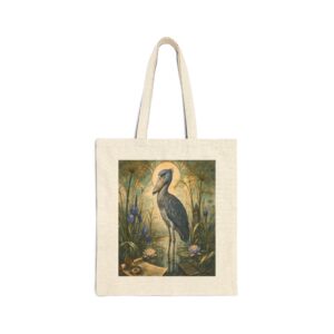 Heron Marsh Canvas Tote Bag — Vintage Art Nouveau Botanical Market & Beach Tote