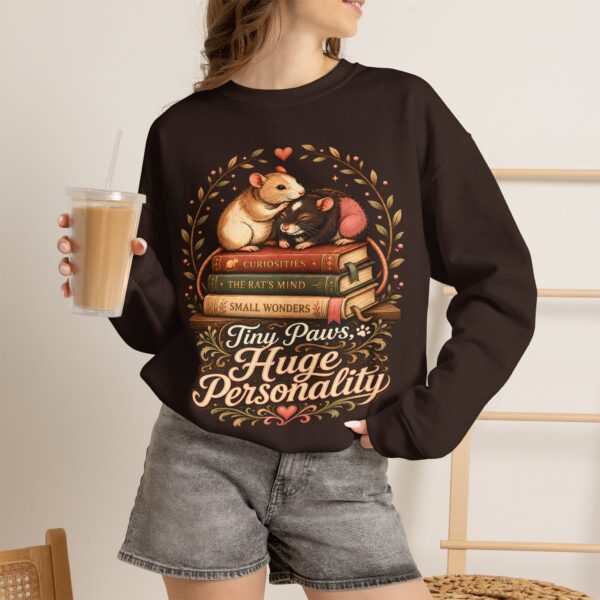 Hamster Booklover Sweatshirt — "Tiny Paws, Huge Personality" Cozy Crewneck