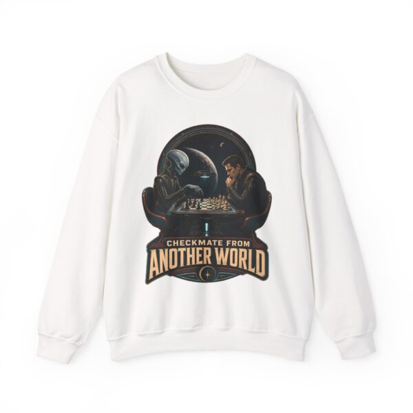 Checkmate From Another World Sweatshirt - Alien vs Human Chess Graphic Crewneck