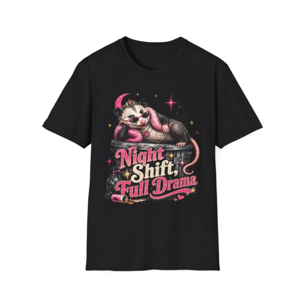 Night Shift Full Drama T-Shirt — Cute Posh Possum Graphic Tee