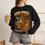 Deep Space Soup Counter Crewneck Sweatshirt — Retro Sci‑Fi Diner Graphic ("Serving Comfort in Cold Orbits")