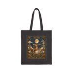Moonlit Desert Cowboy Tote — Vintage Western Moonlight Canvas Bag