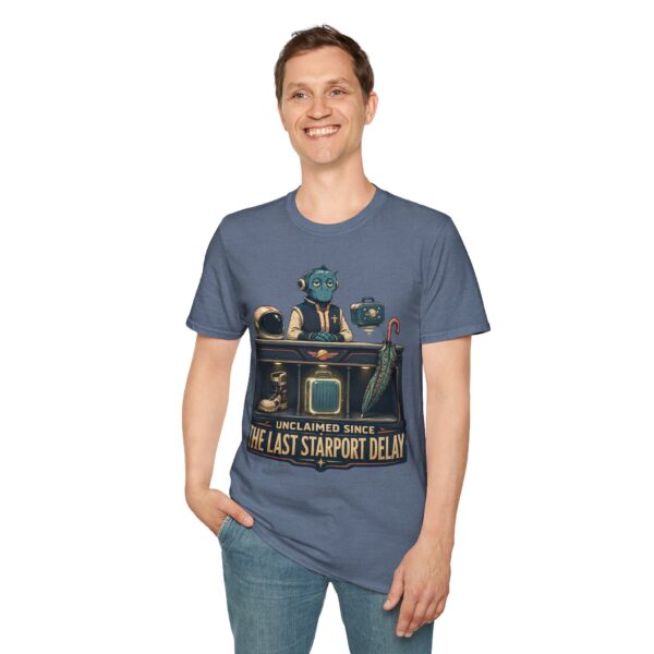 Retro Spaceport Tee — "Unclaimed Since The Last Starport Delay" Alien Deli Illustration