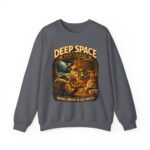 Deep Space Soup Counter Crewneck Sweatshirt — Retro Sci‑Fi Diner Graphic ("Serving Comfort in Cold Orbits")