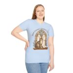 Cat Prayer T-Shirt — "Jesus Knows I Needed This Cat" Vintage Stained-Glass Design