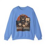 Cat Office Sweatshirt — "Barely Awake, Running the Office" Cozy Crewneck
