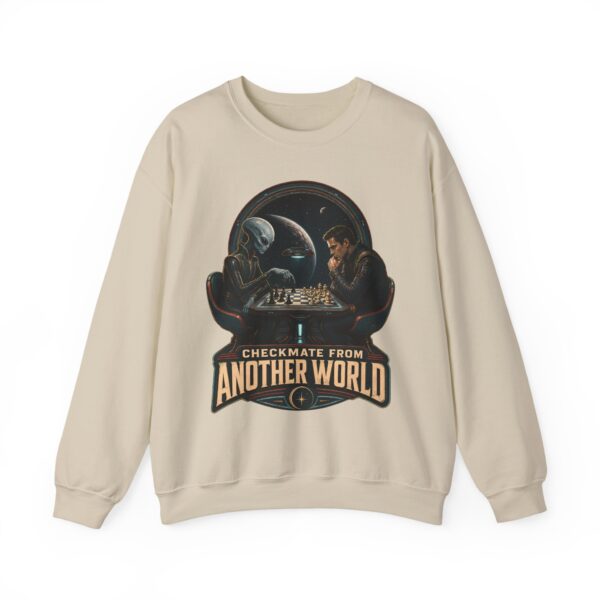 Checkmate From Another World Sweatshirt - Alien vs Human Chess Graphic Crewneck