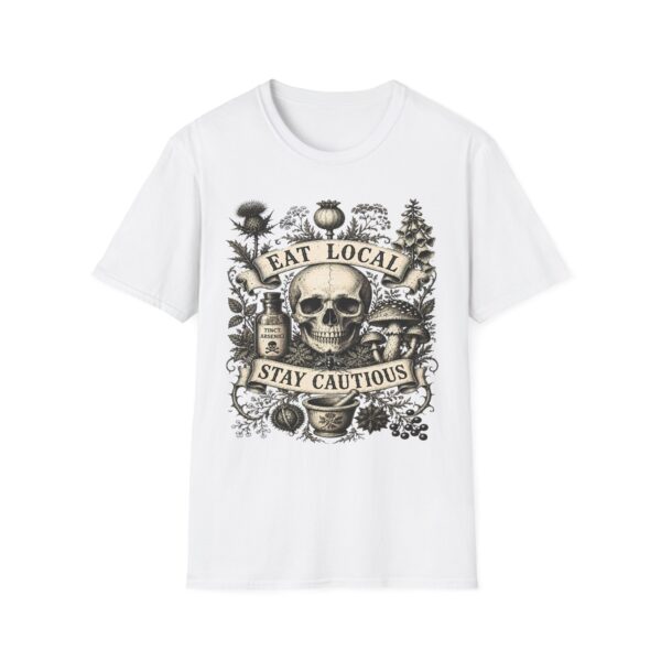 Eat Local Skull Botanical Illustration T-Shirt | Stay Cautious, Poisonous Plants
