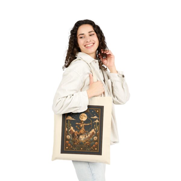 Moonlit Desert Cowboy Tote — Vintage Western Moonlight Canvas Bag