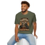 I Need Coffee Not Commentary Raccoon T-Shirt — Funny Coffee Lover Graphic Tee