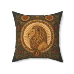 Leo Zodiac Lion Decorative Pillow — Astrological Sun Sign Throw Pillow