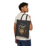 Mystic Moth Cotton Tote – Vintage Botanical Moonlit Art Bag