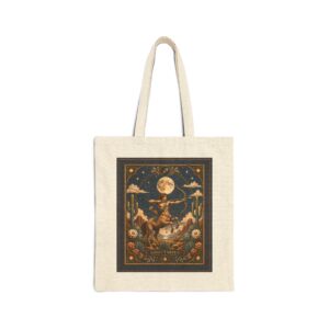 Moonlit Desert Cowboy Tote — Vintage Western Moonlight Canvas Bag
