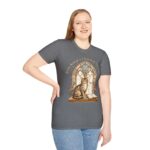 Cat Prayer T-Shirt — "Jesus Knows I Needed This Cat" Vintage Stained-Glass Design