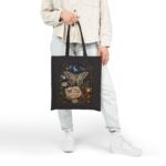 Mystic Moth Cotton Tote – Vintage Botanical Moonlit Art Bag