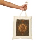 Leo Zodiac Cotton Canvas Tote Bag — Boho Astrology Lion Design
