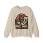 Cat Office Sweatshirt — "Barely Awake, Running the Office" Cozy Crewneck
