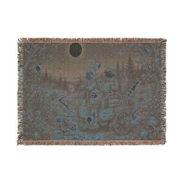 Woven Blanket - Moonlit Bunny Caravan Tapestry Throw