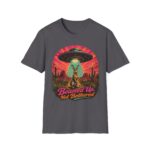 Beamed Up, Not Bothered T-Shirt — Retro UFO Bunny Graphic Tee