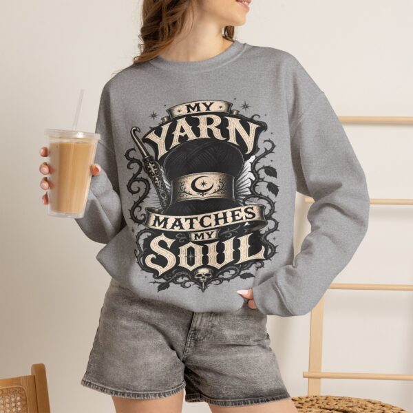Knitting Sweatshirt — “My Yarn Matches My Soul” Cottagecore Pullover