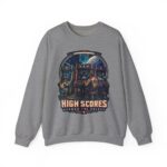 Retro Arcade Space Sweatshirt — "High Scores Across the Galaxy" Crewneck