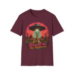 Beamed Up, Not Bothered T-Shirt — Retro UFO Bunny Graphic Tee