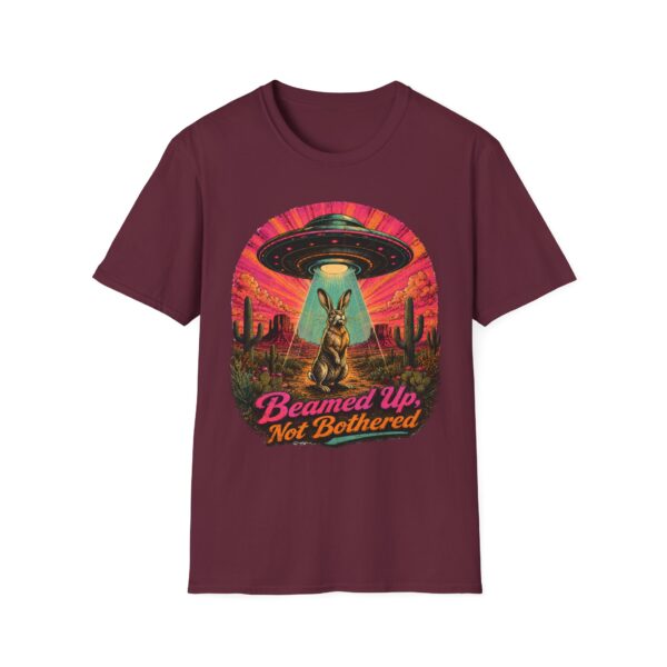 Beamed Up, Not Bothered T-Shirt — Retro UFO Bunny Graphic Tee