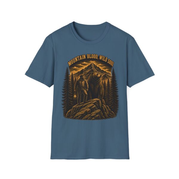 Mountain Blood Wild Soul T-Shirt — Retro Mountain Wolf Adventure Tee