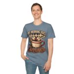 My Morning Voice Is Caffeinated T-Shirt — Coffee, Mic & Soundwave Vintage Tee