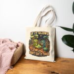 Alien Picnic Tote Bag — "If It Glows, Don't Eat It Twice" Cotton Canvas Grocery Tote