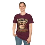 My Morning Voice Is Caffeinated T-Shirt — Coffee, Mic & Soundwave Vintage Tee