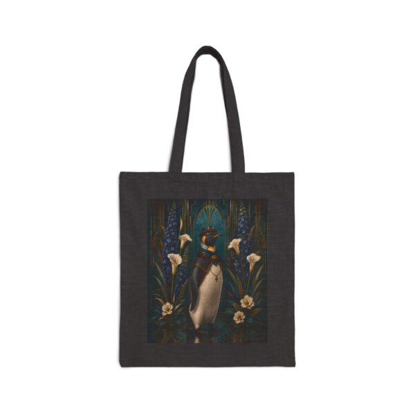 Vintage Penguin Floral Canvas Tote — Art Deco Calla Lily Cotton Tote