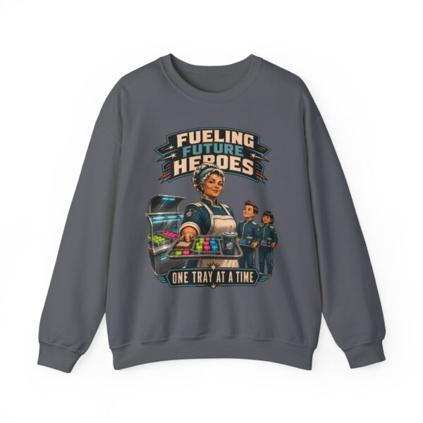 Lunch Lady Tribute Crewneck Sweatshirt — "Fueling Future Heroes: One Tray at a Time"