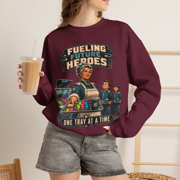 Lunch Lady Tribute Crewneck Sweatshirt — "Fueling Future Heroes: One Tray at a Time"