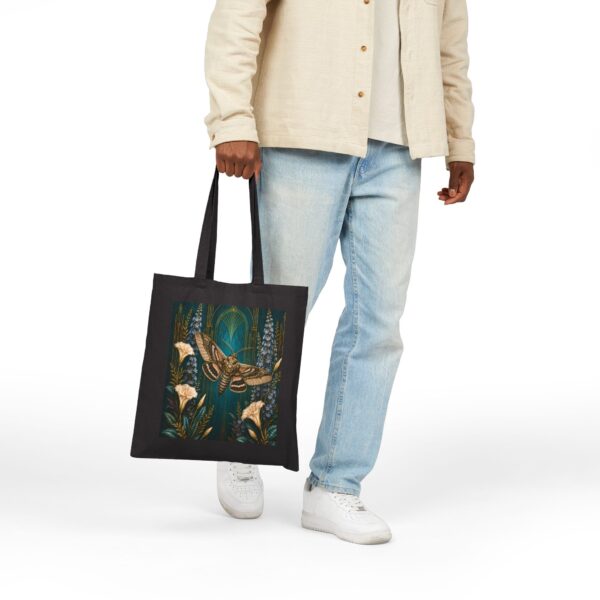 Mystic Moth Canvas Tote — Botanical Nightscape Eco Bag